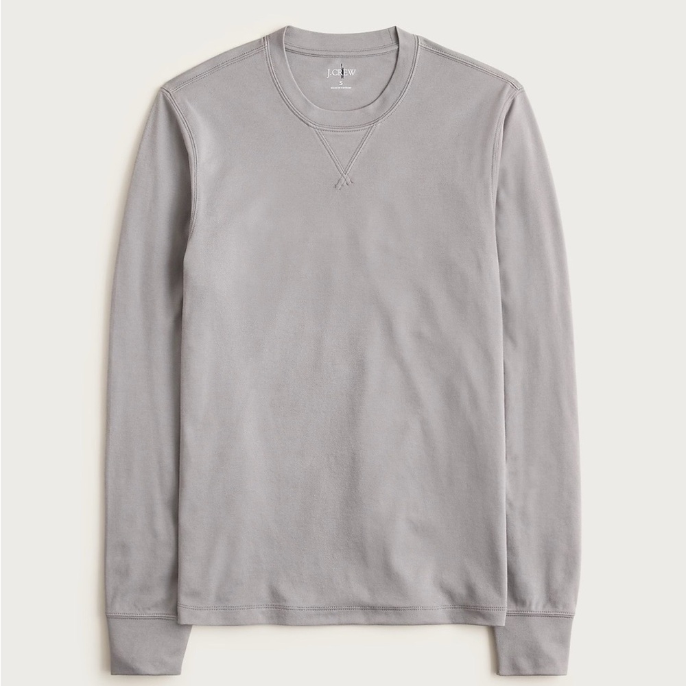 NWT J. Crew Light Gray Crewneck Top Performance  with COOLMAX® technology